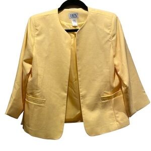 BFA Classics Women’s Yellow Blazer Suit Jacket Size 8P Petite